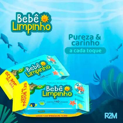 Imagem de Toalhas Umedecidas Bebê Limpinho Leve 140 Pague 120 Unidades