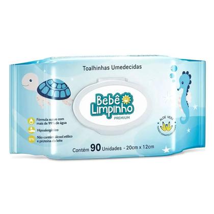 Imagem de Toalhas Umedecidas Bebê Limpinho Premium 90 Unidades Cimed