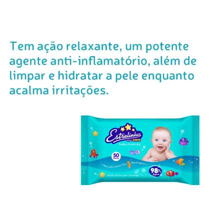 Imagem de Toalhas Umedecidas Estrelinhas 50 folhas 20x12 cm