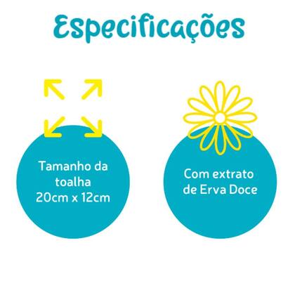 Imagem de Toalhas Umedecidas Estrelinhas 50 folhas 20x12 cm