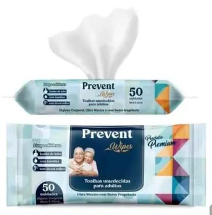 Imagem de Toalhas Umedecidas Para Adultos - Banho de Leito Prevent Wipes 50 unid