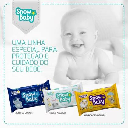 Imagem de Toalhas Umidecidas Recém-Nascido 90 Unidades Snow Baby