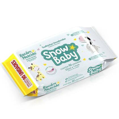 Imagem de Toalhas Umidecidas Recém-Nascido 90 Unidades Snow Baby