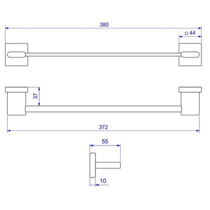 Imagem de Toalheiro Barra Deca Quadratta 2040.BL83.030.MT Black Matte