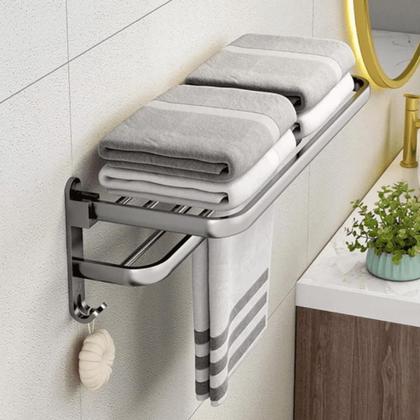 Imagem de Toalheiro De Banheiro Inox Porta Toalha De Rosto Suporte Para Toalhas De Banho Com Gancho Casa