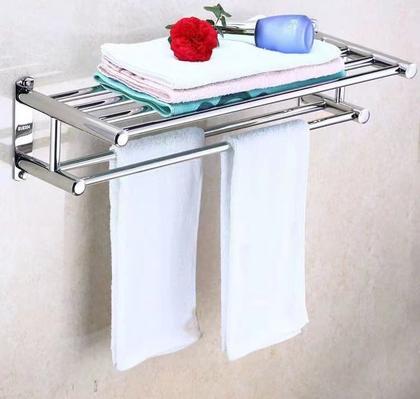 Imagem de Toalheiro de Parede Suporte Porta Toalha Duplo de Aluminio Para Banheiro