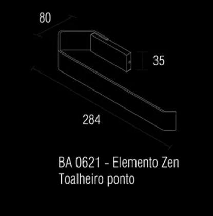 Imagem de Toalheiro Elemento Zen Ponto Inox Cromado Polido Ba 0621201