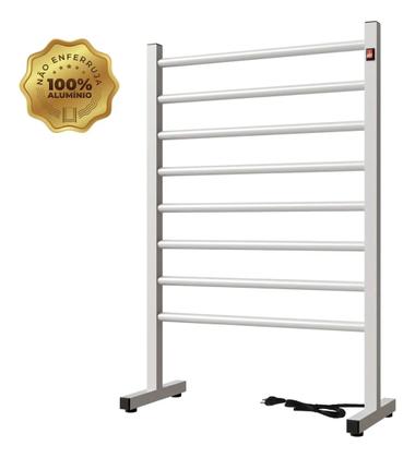 Imagem de Toalheiro Elétrico Portátil 8 Barras Alumínio Bivolt Branco Cor:Prata