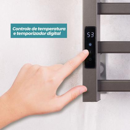 Imagem de Toalheiro Elétrico Térmico Aquecido 30x 45 Cinza 110V