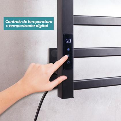 Imagem de Toalheiro Elétrico Térmico Aquecido 45x 50 Preto 220V