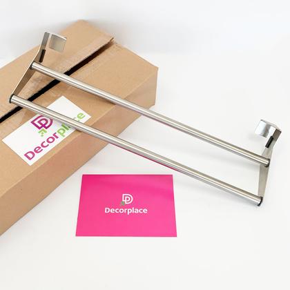 Imagem de Toalheiro Porta Toalha Box De Vidro 40cm Aço Inox Escovado
