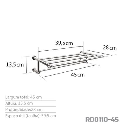 Imagem de Toalheiro Rack 45 Cm Inox - Kromus Rd0110-45