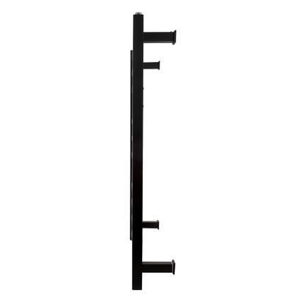 Imagem de Toalheiro Térmico Grande Quadrado Inox Preto Bivolt Com Controle de Temperatura e Timer Fio Lado Esquerdo