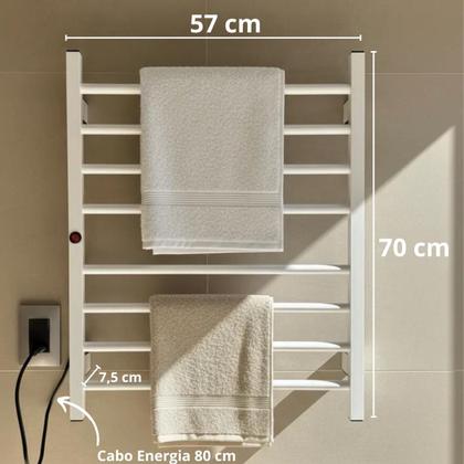 Imagem de Toalheiro Térmico Larcant de Parede Branco 220V Grande 70x57cm 50W