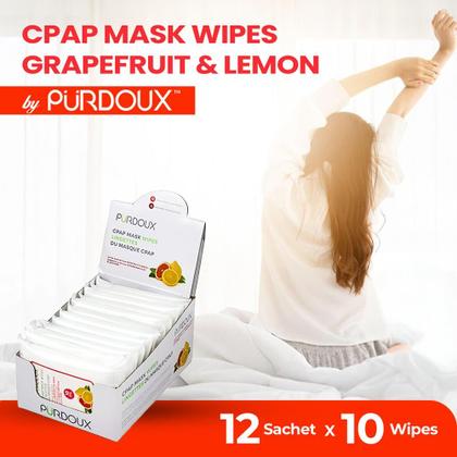 Imagem de Toalhetes de máscara CPAP Purdoux 100% algodão, caixa de viagem perfumada