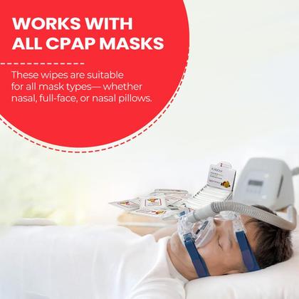 Imagem de Toalhetes de máscara CPAP Purdoux 100% algodão, caixa de viagem perfumada