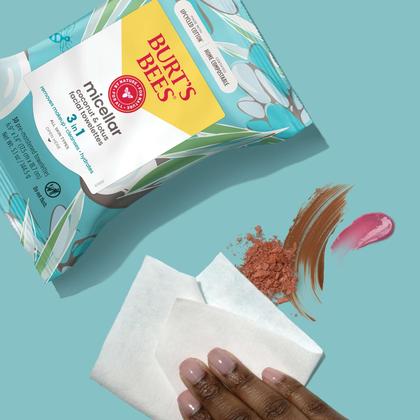 Toalhetes faciais Burt's Bees Coconut & Lotus Micellar 30 Ct (pacote com 3) Imagem de Toalhetes faciais Burt's Bees Coconut & Lotus Micellar 30 Ct (pacote com 3)