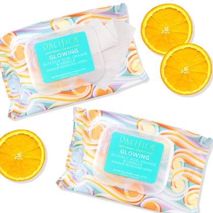 Toalhetes removedores de maquiagem Pacifica Beauty Glowing com ácido glicólico Imagem de Toalhetes removedores de maquiagem Pacifica Beauty Glowing com ácido glicólico