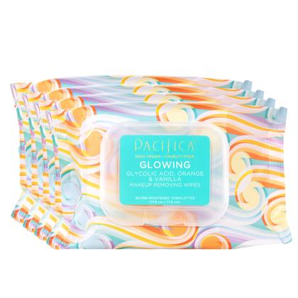 Toalhetes removedores de maquiagem Pacifica Beauty Glowing com ácido glicólico Imagem de Toalhetes removedores de maquiagem Pacifica Beauty Glowing com ácido glicólico
