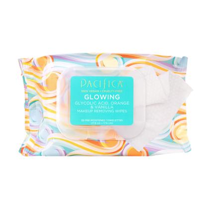 Toalhetes removedores de maquiagem Pacifica Beauty Glowing com ácido glicólico Imagem de Toalhetes removedores de maquiagem Pacifica Beauty Glowing com ácido glicólico