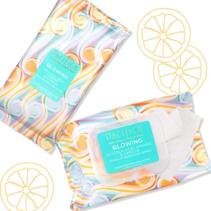 Toalhetes removedores de maquiagem Pacifica Beauty Glowing com ácido glicólico Imagem de Toalhetes removedores de maquiagem Pacifica Beauty Glowing com ácido glicólico