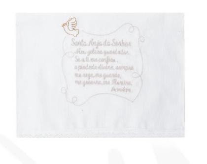 Imagem de Toalhinha De Batizado Bordada Santo Anjo Papilloo