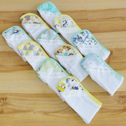 Imagem de Toalhinhas de Boca Bebê Kit Higienização com 11 Unidades 100% Algodão Dupla Camada