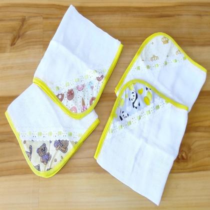 Imagem de Toalhinhas de Boca Bebê Kit Higienização com 11 Unidades 100% Algodão Dupla Camada