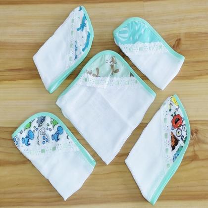 Imagem de Toalhinhas de Boca Bebê Kit Higienização com 11 Unidades 100% Algodão Dupla Camada