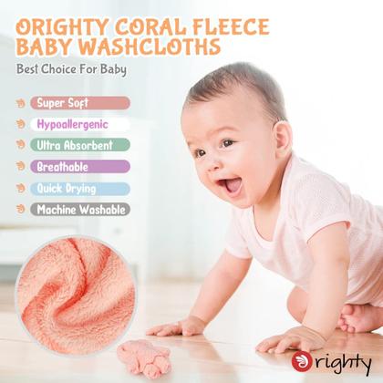 Imagem de Toalhinhas para bebês Orighty Microfiber Coral Fleece, pacote com 50