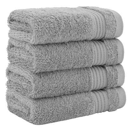 Imagem de Toalhinhas turcas 100% algodão Cotton Paradise para banheiro, 4 peças de toalhas de rosto pequenas e macias absorventes, panos de lavagem para corpo, panos de lavagem cinza claro