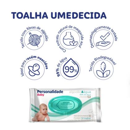 Imagem de Toalhinhas umedecidas personalidade RN kit 6 pacotes com 50 unidades