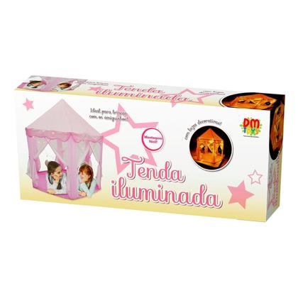 Imagem de Toca Barraca Cabana Infantil Tenda Iluminada Rosa Menina - Dm Toys