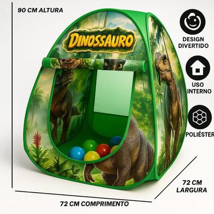 Imagem de Toca Barraca Infantil Floresta Dinossauro Dobravel Bolinhas Coloridas