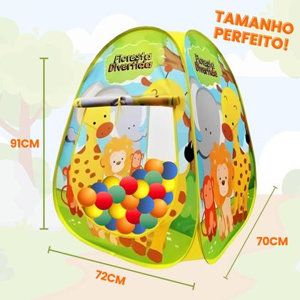Imagem de Toca Barraca Infantil Floresta Divertida Dobravel Com 50 Bolinhas Coloridas