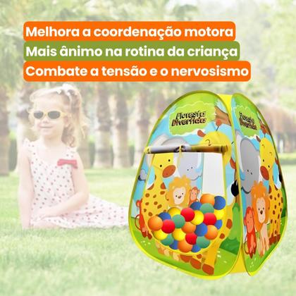 Imagem de Toca Barraca Infantil Floresta Divertida Dobravel Com 50 Bolinhas Coloridas