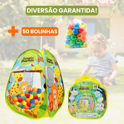 Imagem de Toca Barraca Infantil Floresta Divertida Dobravel Com 50 Bolinhas Coloridas