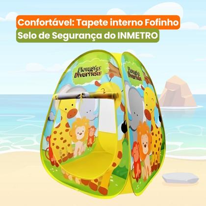 Imagem de Toca Barraca Infantil Floresta Divertida Dobravel Com 50 Bolinhas Coloridas