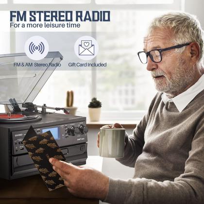 Imagem de Toca-Discos Bluetooth ORCC 10 em 1 com Alto-Falante