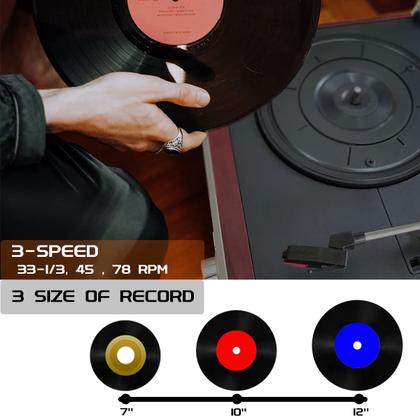 Imagem de Toca-discos de vinil LoopTone 9 em 1 Bluetooth 3 Speed Silver