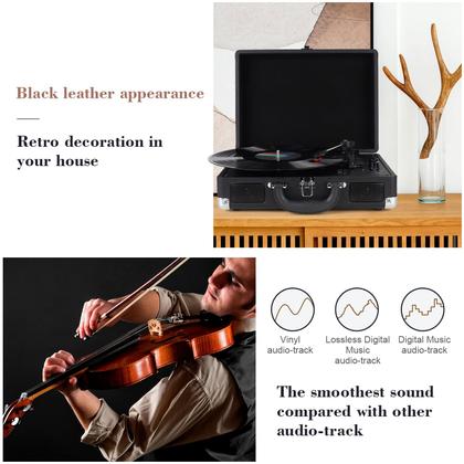 Imagem de Toca-Discos de Vinil Sem Fio Bluetooth DIGITNOW - 3 Velocidades