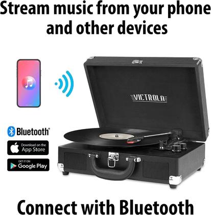 Imagem de Toca-Discos Victrola Vintage Bluetooth - 3 Velocidades - Cinza