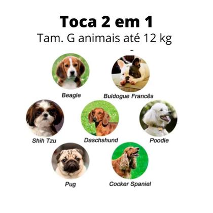 Imagem de Toca Pet 2x1 Casa Casinha Cama Caminha Iglu Cães Gatos Impermeável Tam G