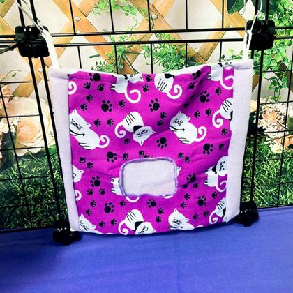 Imagem de Toca, Porta Feno E Rede Para Porquinho Da Índia - Kit C/ 5 P Enxoval Com Manta Soft, Rede, Toca, Almofada P/ Porquinho