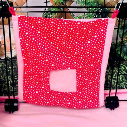 Imagem de Toca, Porta Feno E Rede Para Porquinho Da Índia - Kit C/ 5 P Enxoval Com Manta Soft, Rede, Toca, Almofada P/ Porquinho