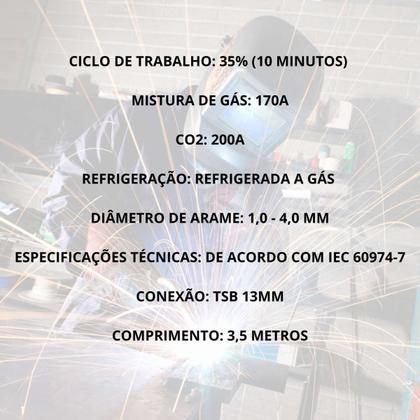 Imagem de Tocha Tig Esab solda Tsb 13mm Sr 26v 3,5 Metros Seca Profissional