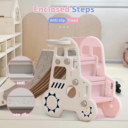 Imagem de Toddler Slide FAHKNS para crianças de 1 a 3 anos em ambientes internos/externos com cesta de basquete