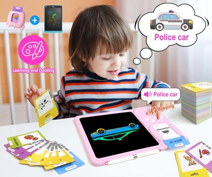 Imagem de Toddler Toy Rylai Talking Flash Cards 510 Sight Words com tablet