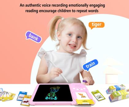 Imagem de Toddler Toy Rylai Talking Flash Cards 510 Sight Words com tablet