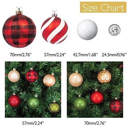 Imagem de Todo dia é Natal 50ct 57mm/2.24 "Enfeites de Natal, Shatterproof Christmas Tree Ornaments Set, Decoração de Bolas de Natal (Prata Branca)